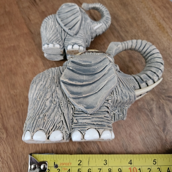 Artesania Rinconada Clay Elephant Figures Vintage Set Of 2 - Picture 15 of 15